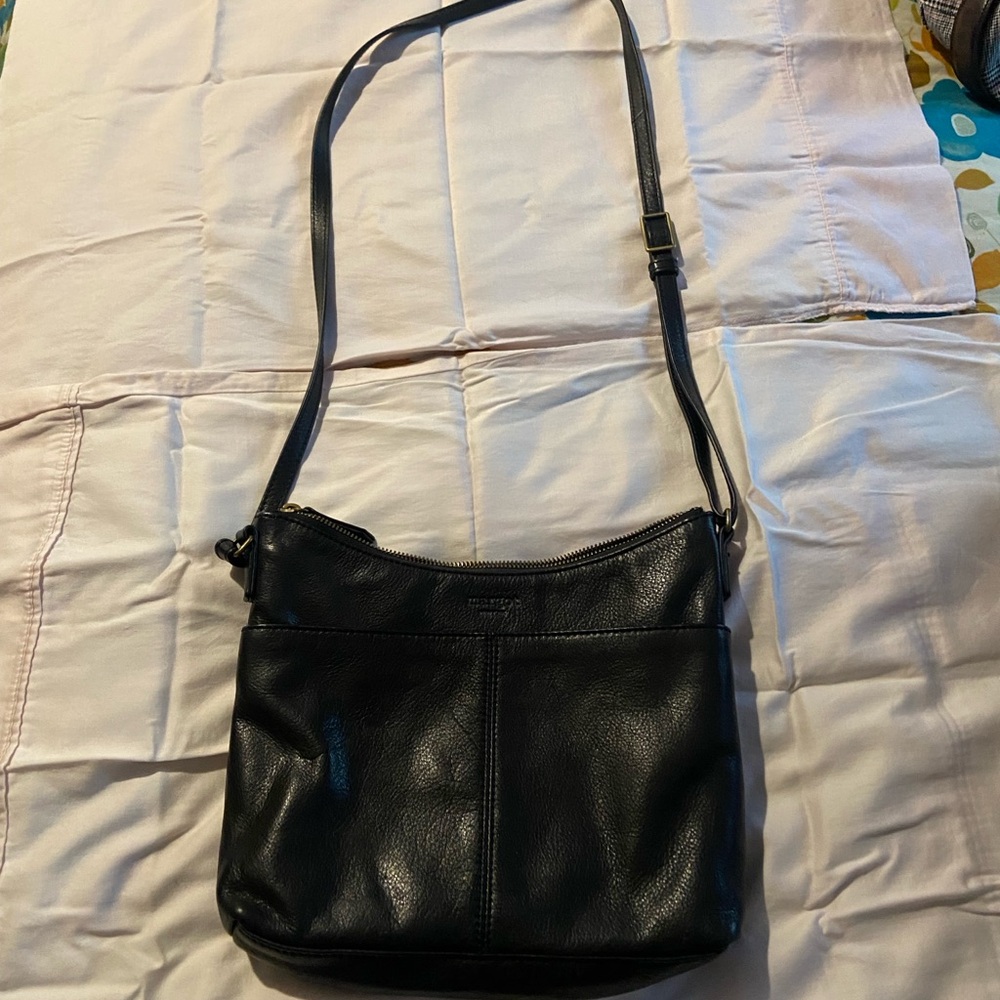 Margot Black Leather Crossbody Bag with Adjustable Strap